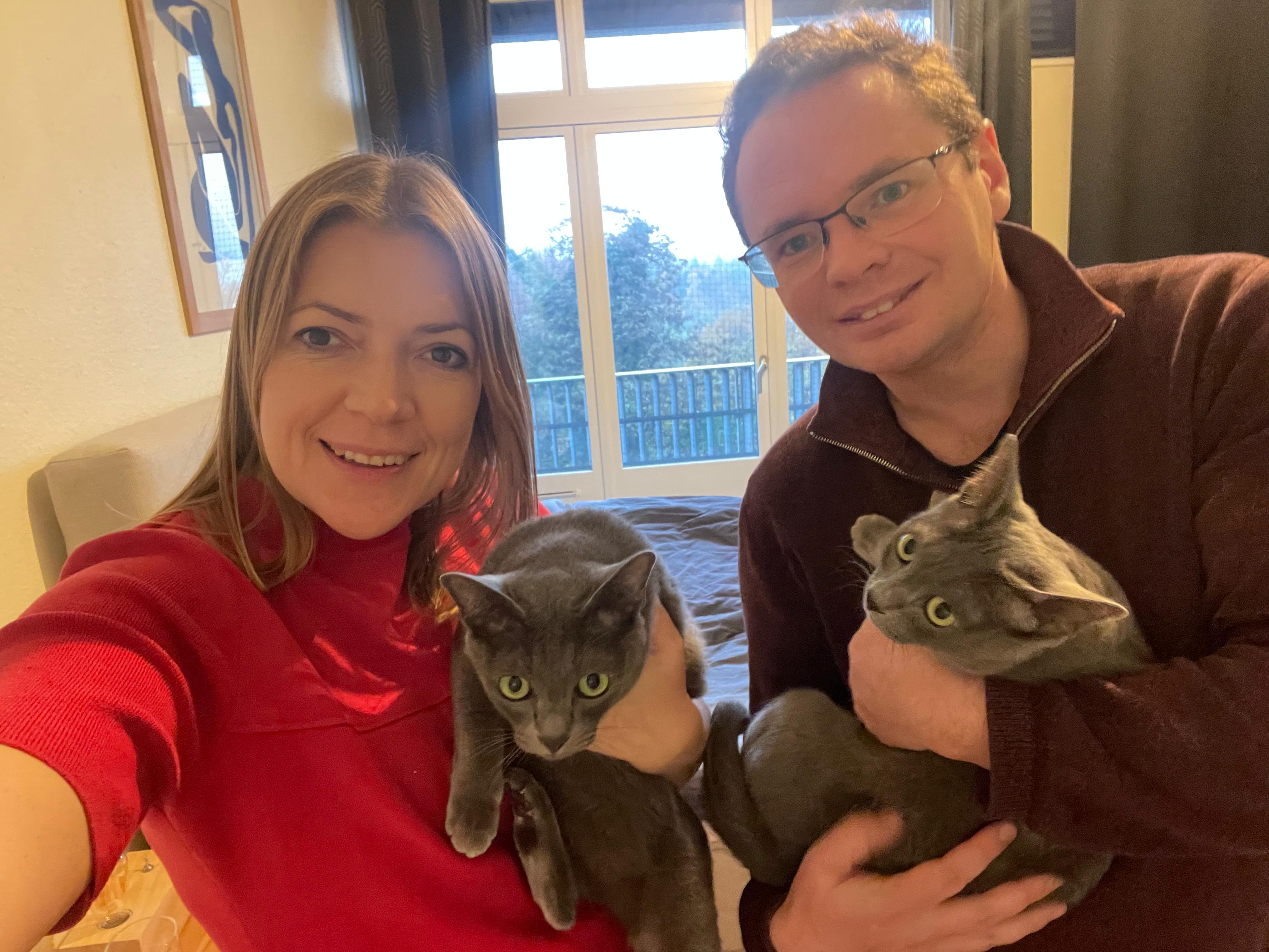 Elena and Chris with Coco + Bobo