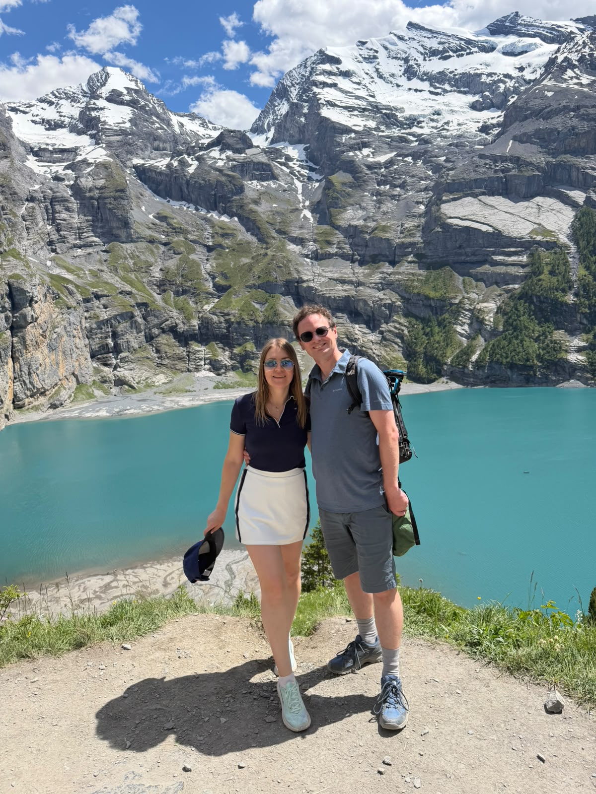 Elena and Chris hiking