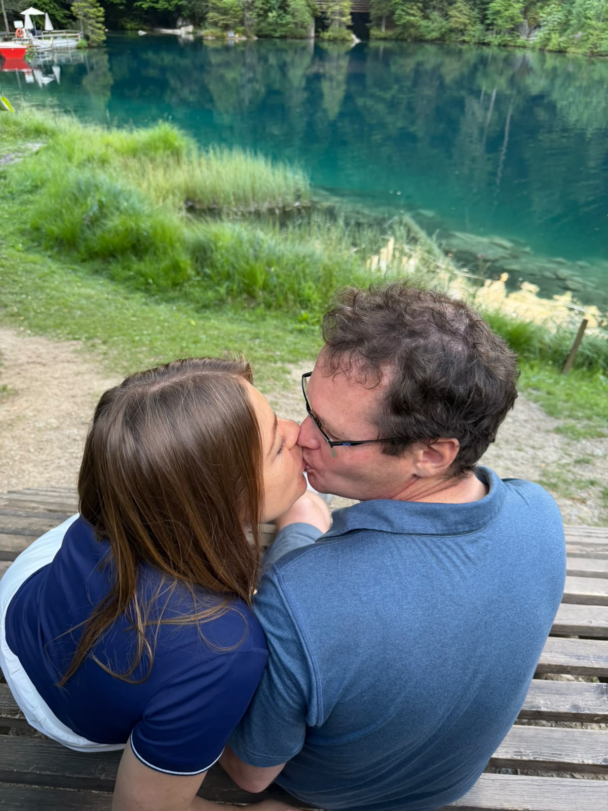 Elena and Chris kissing