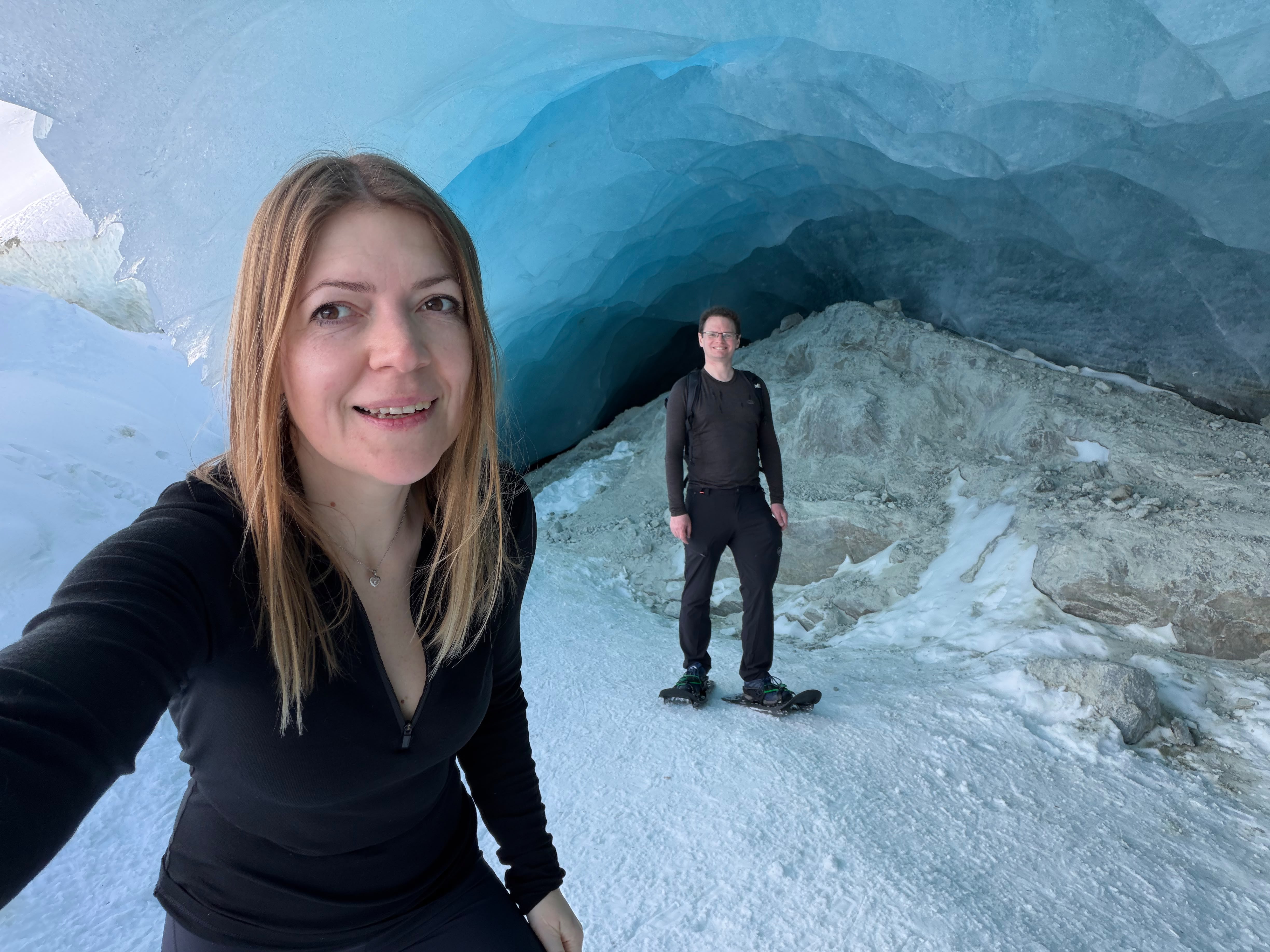 Elena and Chris in ice cave