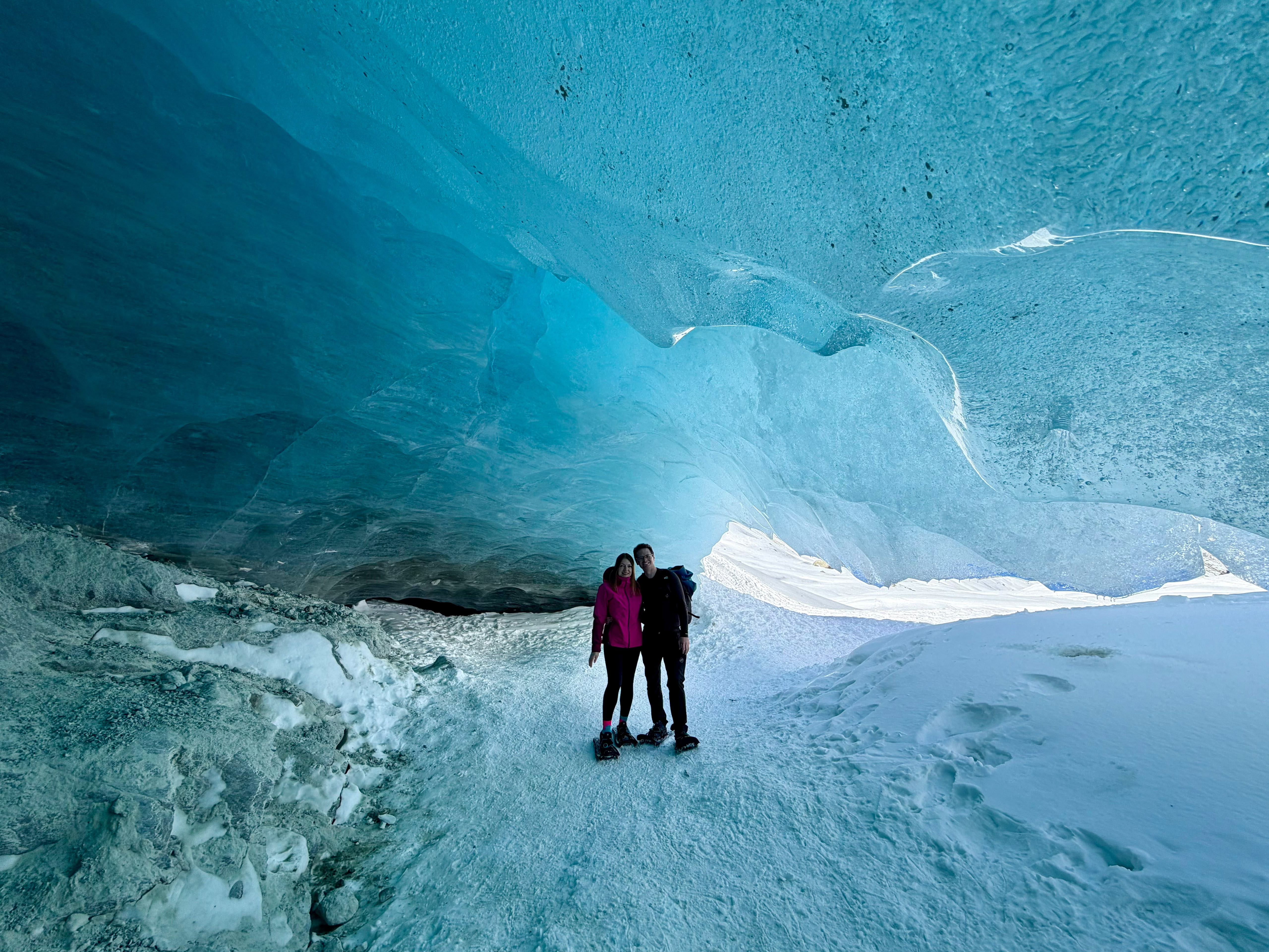 Elena and Chris in ice cave